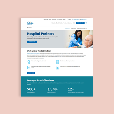 Hospital Partners Landing Page